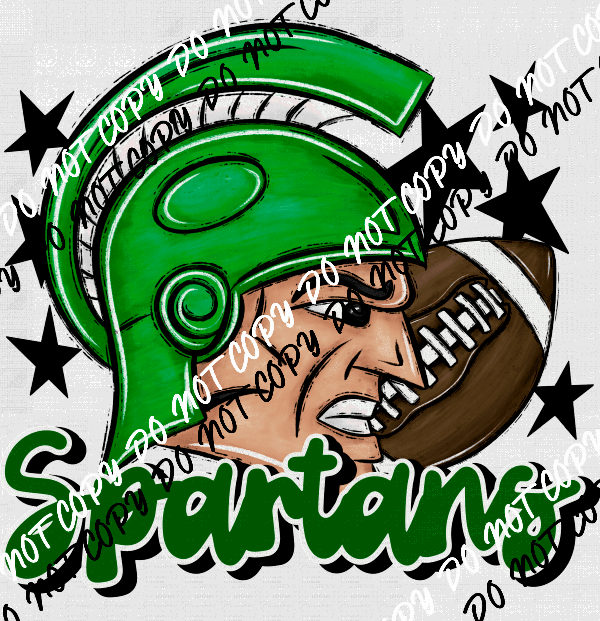 Mascot Spartans Football DTF Transfer (See Color Options) - We Print U Press DTF Transfers