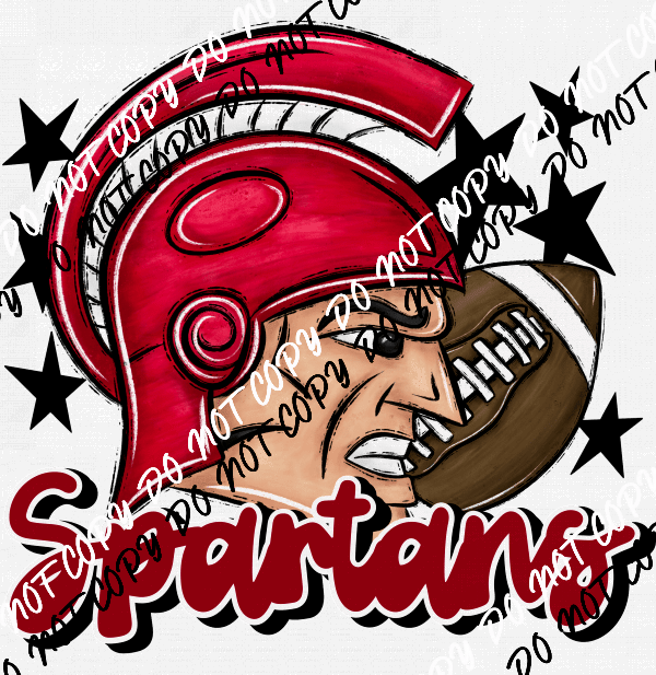 Mascot Spartans Football DTF Transfer (See Color Options) - We Print U Press DTF Transfers