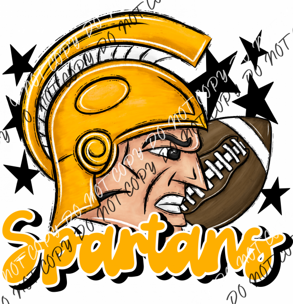 Mascot Spartans Football Dtf Transfer (See Color Options) Pocket Size 3 / Yellow Transfers