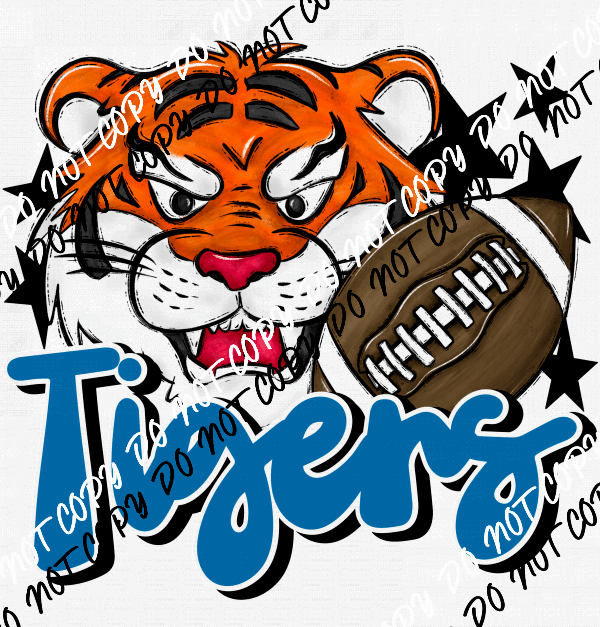 Mascot Tigers Football DTF Transfer (See Color Options) - We Print U Press DTF Transfers