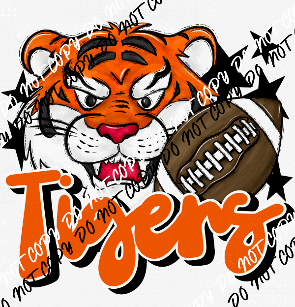 Mascot Tigers Football DTF Transfer (See Color Options) - We Print U Press DTF Transfers