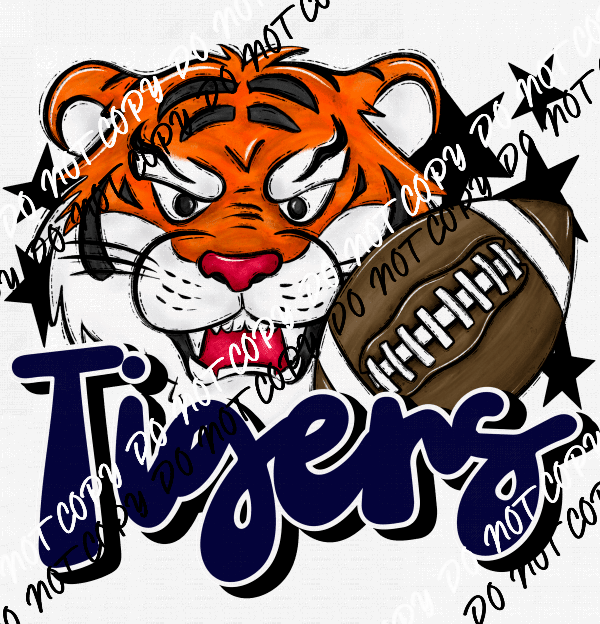 Mascot Tigers Football DTF Transfer (See Color Options) - We Print U Press DTF Transfers