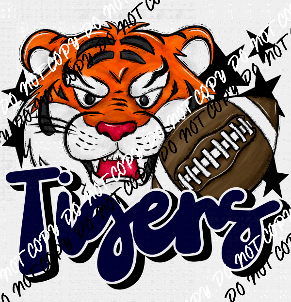 Mascot Tigers Football DTF Transfer (See Color Options) - We Print U Press DTF Transfers