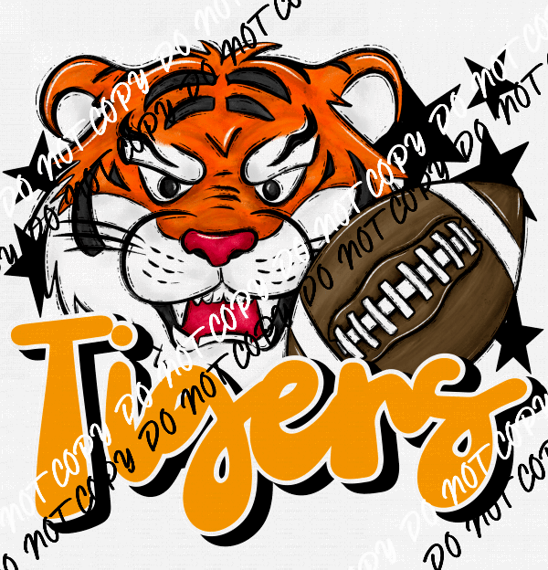 Mascot Tigers Football DTF Transfer (See Color Options) - We Print U Press DTF Transfers