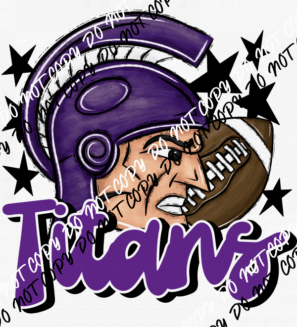 Mascot Titans Football DTF Transfer (See Color Options) - We Print U Press DTF Transfers