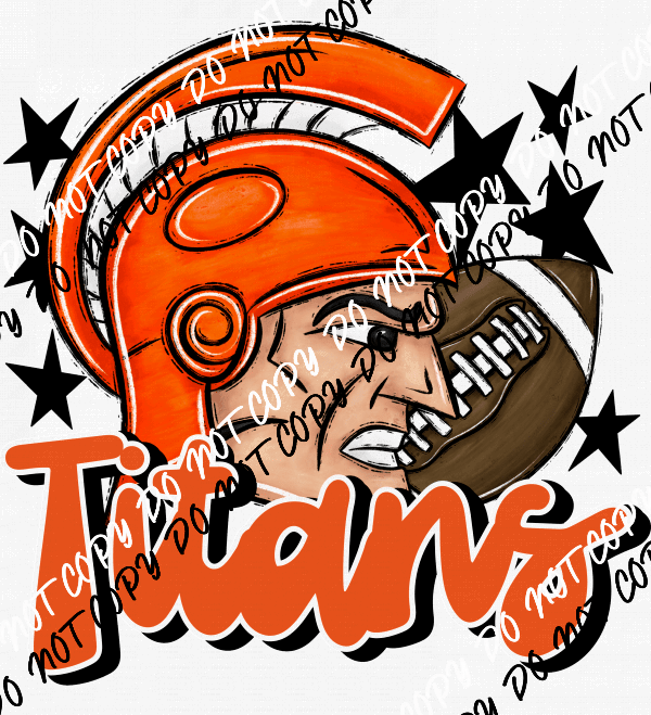 Mascot Titans Football DTF Transfer (See Color Options) - We Print U Press DTF Transfers