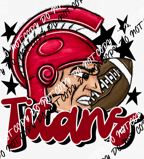 Mascot Titans Football DTF Transfer (See Color Options) - We Print U Press DTF Transfers