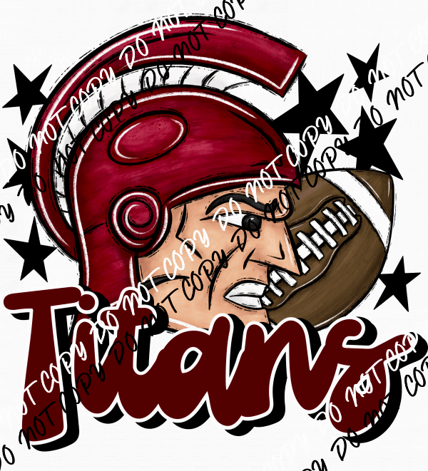 Mascot Titans Football DTF Transfer (See Color Options) - We Print U Press DTF Transfers