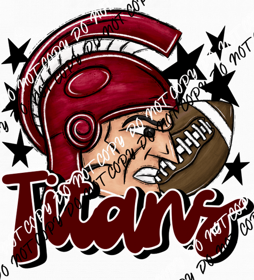 Mascot Titans Football DTF Transfer (See Color Options) - We Print U Press DTF Transfers