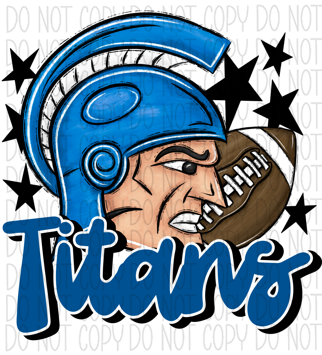 Mascot Titans Football Dtf Transfer (See Color Options) Pocket Size 3 / Blue Transfers