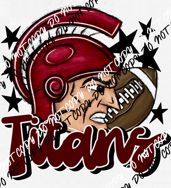 Mascot Titans Football DTF Transfer (See Color Options) - We Print U Press DTF Transfers