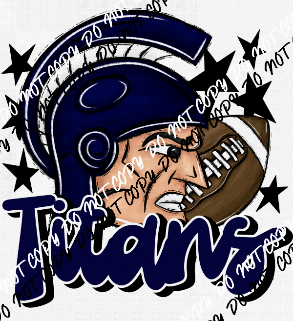 Mascot Titans Football DTF Transfer (See Color Options) - We Print U Press DTF Transfers