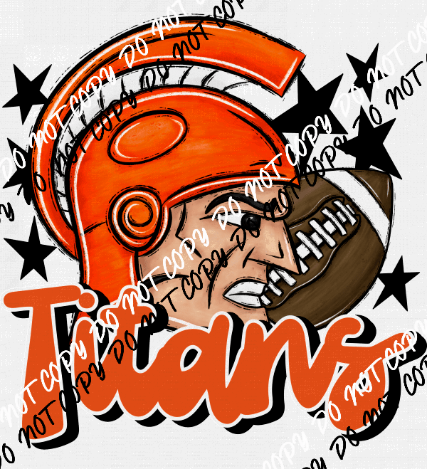 Mascot Titans Football DTF Transfer (See Color Options) - We Print U Press DTF Transfers