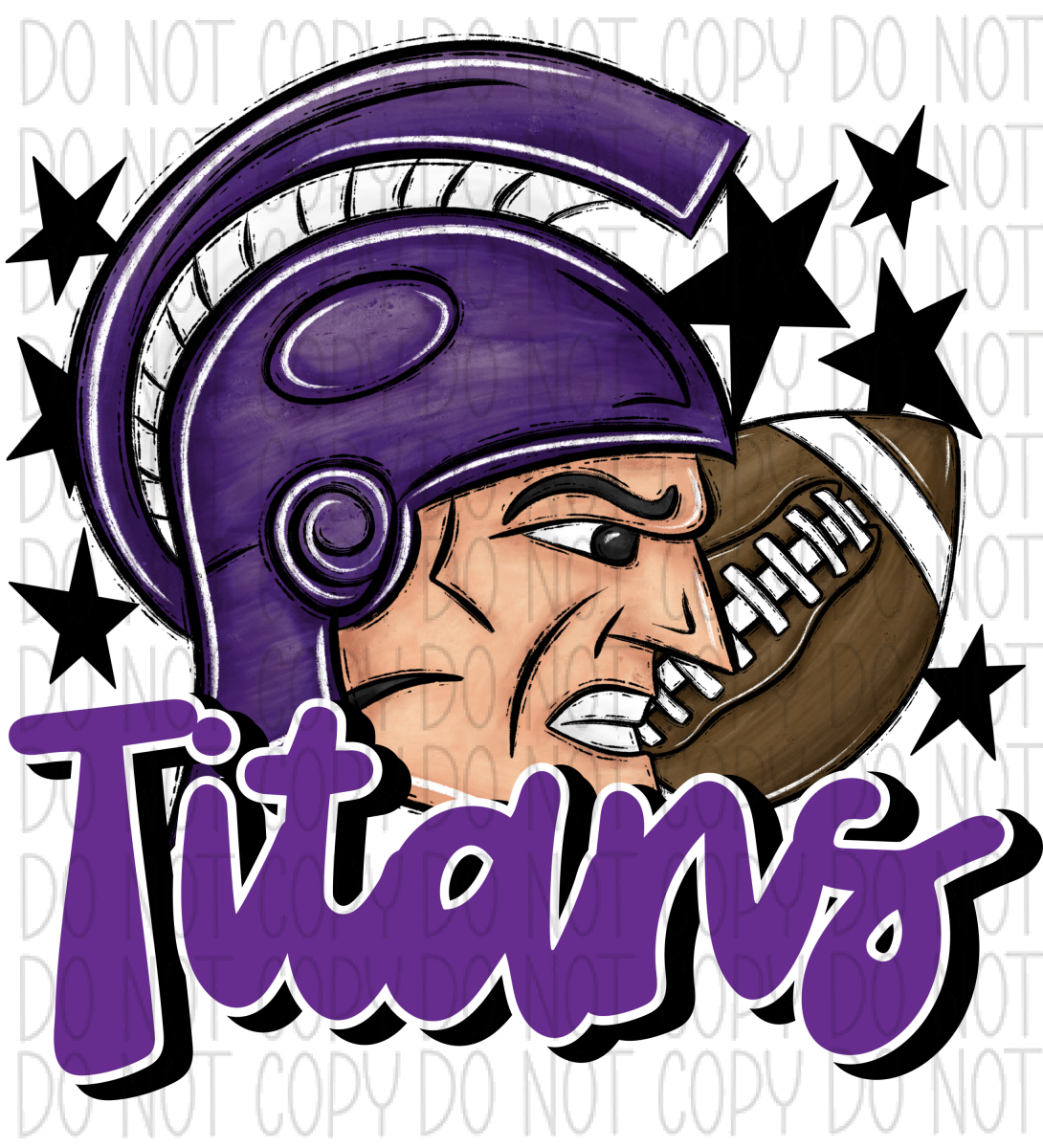 Mascot Titans Football Dtf Transfer (See Color Options) Pocket Size 3 / Purple Transfers