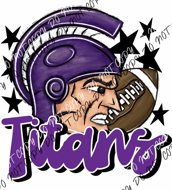 Mascot Titans Football Dtf Transfer (See Color Options) Pocket Size 3 / Purple Transfers