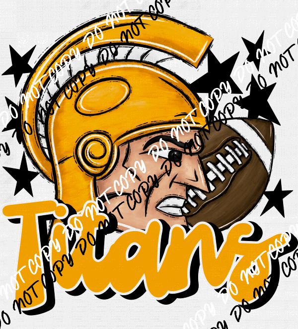 Mascot Titans Football DTF Transfer (See Color Options) - We Print U Press DTF Transfers