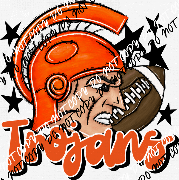 Mascot Trojans Football DTF Transfer (See Color Options) - We Print U Press DTF Transfers