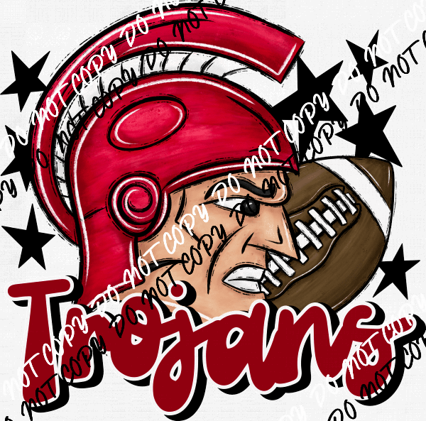 Mascot Trojans Football DTF Transfer (See Color Options) - We Print U Press DTF Transfers