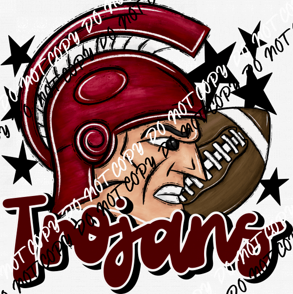 Mascot Trojans Football DTF Transfer (See Color Options) - We Print U Press DTF Transfers