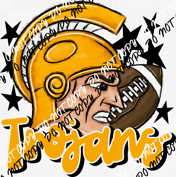 Mascot Trojans Football DTF Transfer (See Color Options) - We Print U Press DTF Transfers