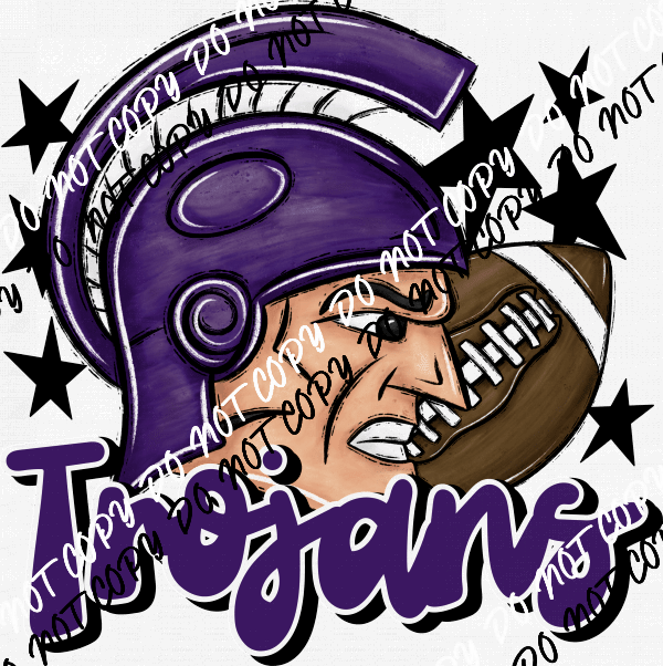 Mascot Trojans Football DTF Transfer (See Color Options) - We Print U Press DTF Transfers