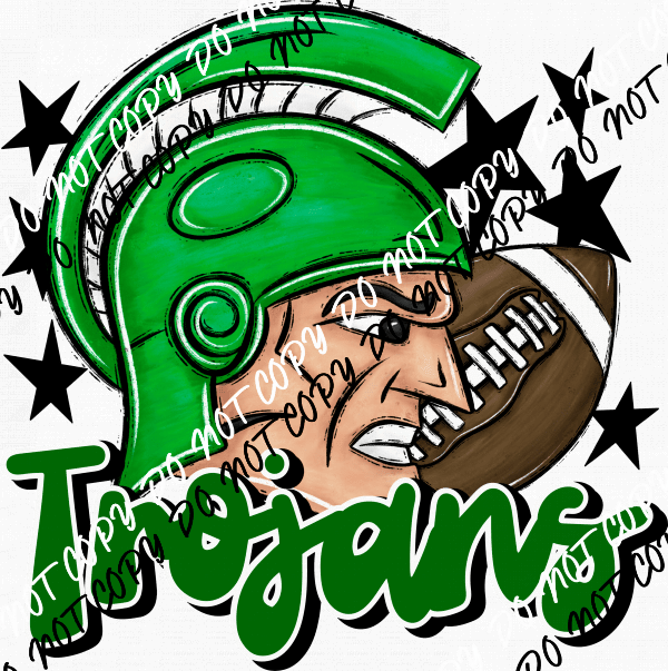 Mascot Trojans Football DTF Transfer (See Color Options) - We Print U Press DTF Transfers