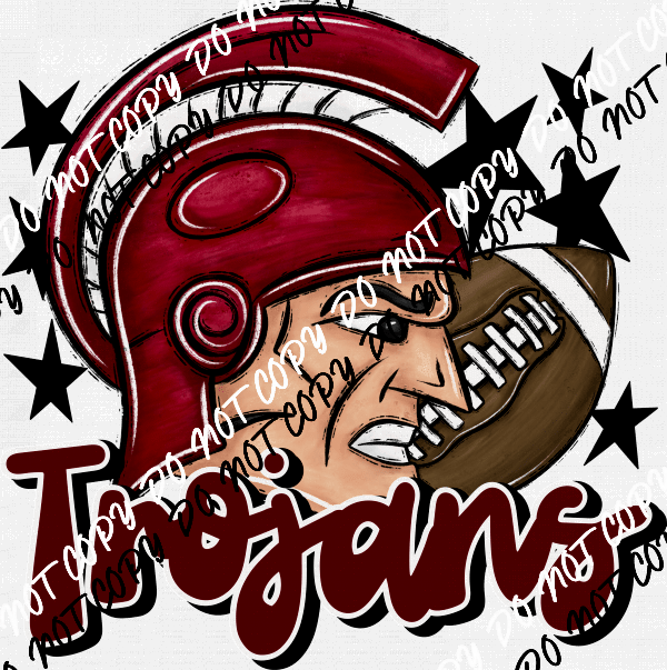 Mascot Trojans Football DTF Transfer (See Color Options) - We Print U Press DTF Transfers