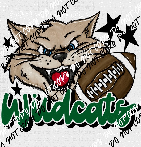 Mascot Wildcats Football DTF Transfer (See Color Options) - We Print U Press DTF Transfers