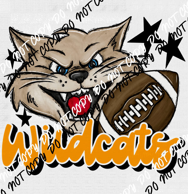 Mascot Wildcats Football DTF Transfer (See Color Options) - We Print U Press DTF Transfers