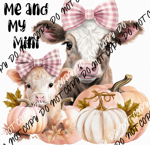 Me and My Mini Cows with Pumpkins and Bows DTF Transfer - We Print U Press DTF Transfers