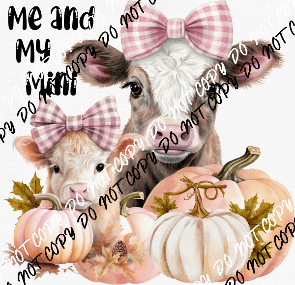 Me and My Mini Cows with Pumpkins and Bows DTF Transfer - We Print U Press DTF Transfers