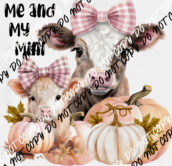 Me and My Mini Cows with Pumpkins and Bows DTF Transfer - We Print U Press DTF Transfers