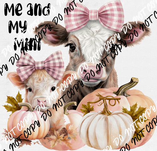 Me and My Mini Cows with Pumpkins and Bows DTF Transfer - We Print U Press DTF Transfers