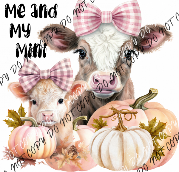 Me And My Mini Cows With Pumpkins Bows Dtf Transfer Transfers