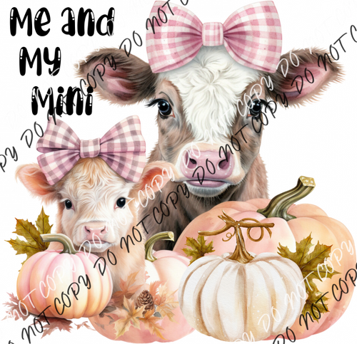 Me And My Mini Cows With Pumpkins Bows Dtf Transfer Transfers