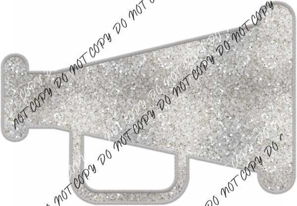 Megaphone White Faux Sequins Dtf Transfer Transfers