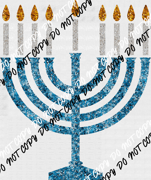 Menorah faux sequin DTF Transfer - We Print U Press DTF Transfers