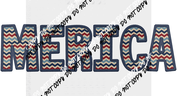 Merica Dark Blue Trim faux embroidery DTF Transfer - We Print U Press DTF Transfers