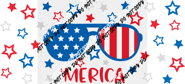 Merica Glasses UV Transfer for 16 oz Glass Can - We Print U Press DTF Transfers