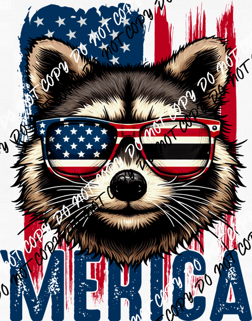 'Merica Raccoon DTF Transfer - We Print U Press DTF Transfers