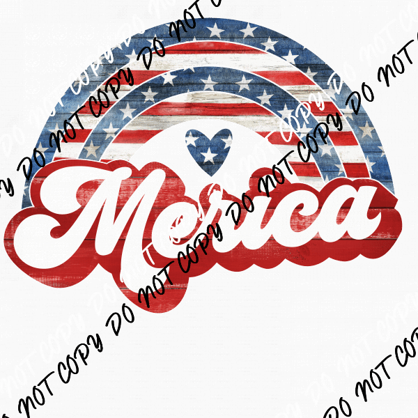 Merica Rainbow DTF Transfer - We Print U Press DTF Transfers