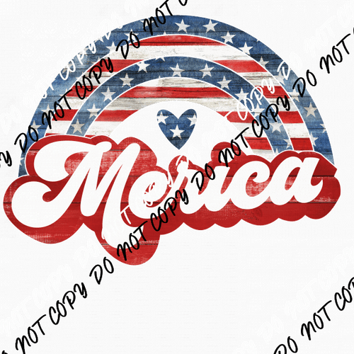 Merica Rainbow DTF Transfer - We Print U Press DTF Transfers