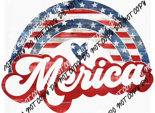 Merica Retro Rainbow DTF Transfer - We Print U Press DTF Transfers