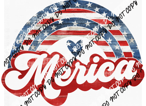 Merica Retro Rainbow DTF Transfer - We Print U Press DTF Transfers