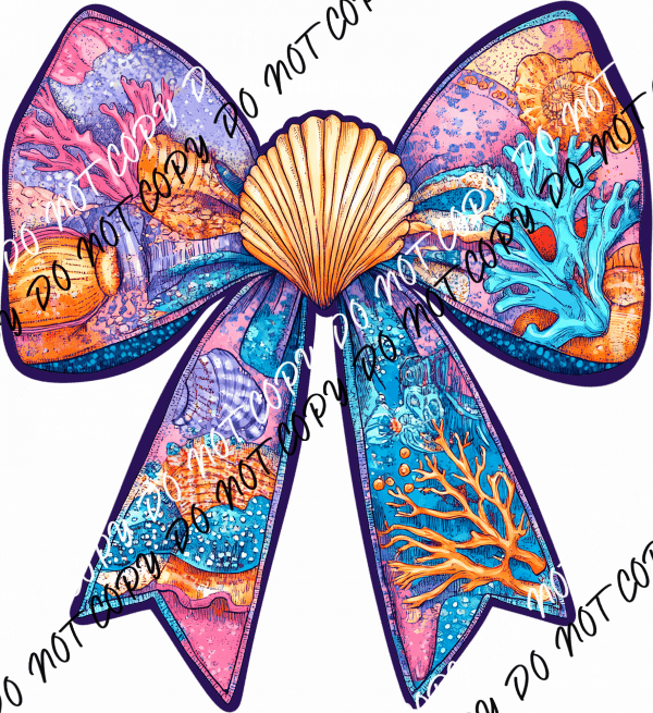 Mermaid Hair Bow DTF Transfer - We Print U Press DTF Transfers