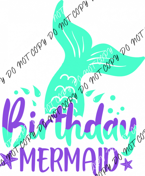 Mermaid Tail Birthday Dtf Transfer