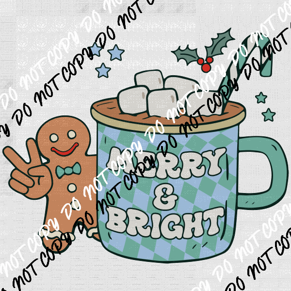 Merry and Bright DTF Transfer - We Print U Press DTF Transfers