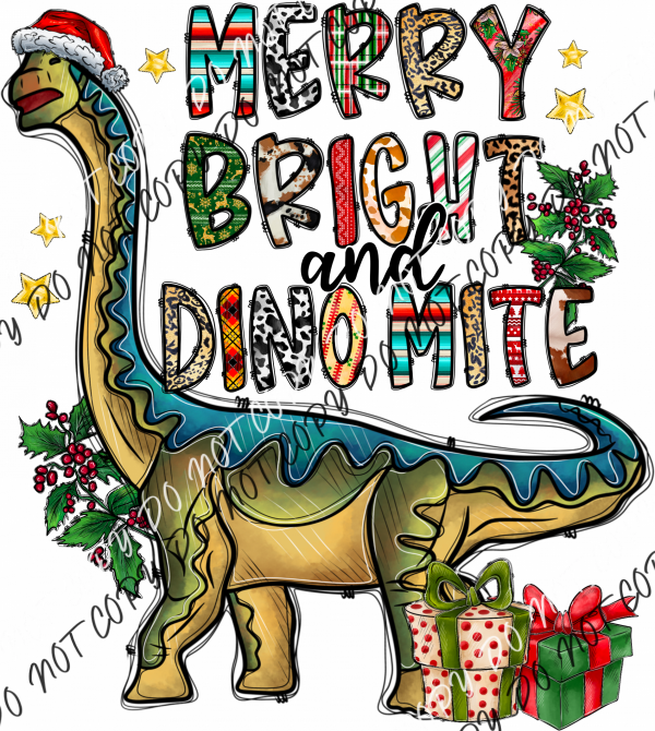 Merry Bright And Dinomite Dtf Transfer Rtp Transfers