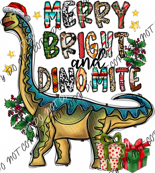 Merry Bright And Dinomite Dtf Transfer Rtp Transfers