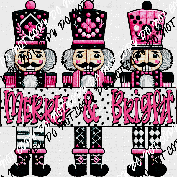 Merry & Bright Nutcracker Trio DTF Transfer - We Print U Press DTF Transfers